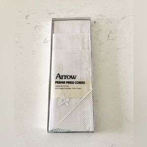 Vintage Arrow Perma Press White A Cords Handkerchiefs Box NWT